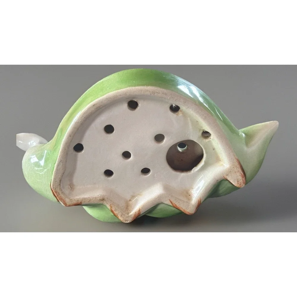 Vtg 4 White Geese in a Row Flower Frog for Floral Arrangements Ceramic Cottage